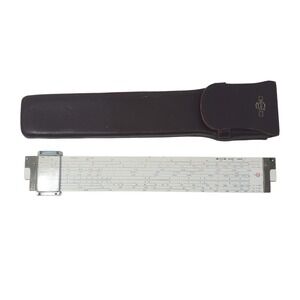 Sun Hemmi Geotec Versalog 341-3010 Slide Rule, 23 Scales + Leather Case Japan